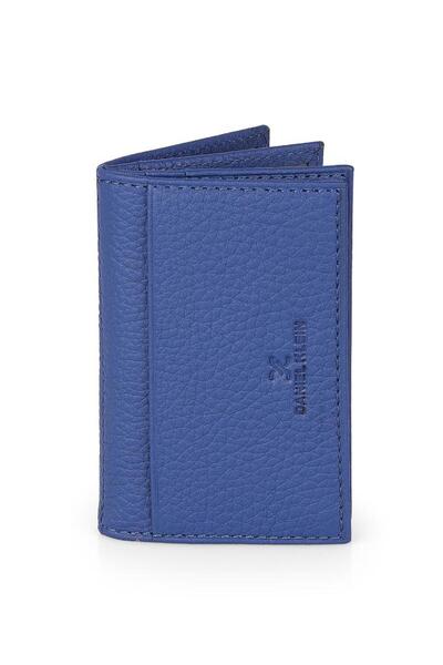 Daniel Klein DKL1169-5 Чоловічий гаманець та картка з натуральної шкіри, синього кольору