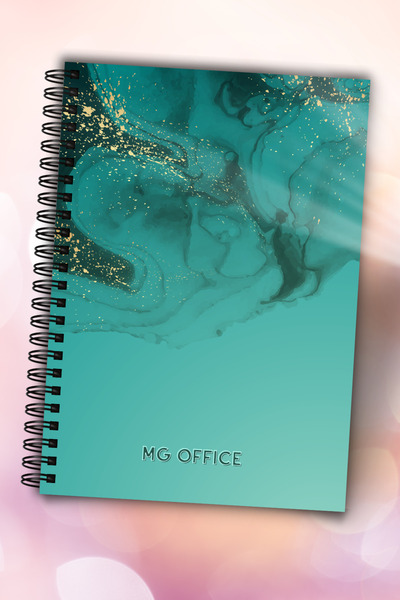 MG Office Caiet Dictando A5 Spirala 80 file Emerald Marble | Caiete Linii Liniat coli 80g/mp