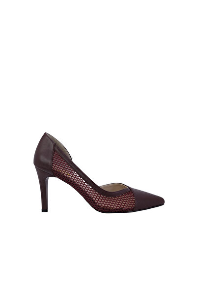 Hobby 26757 Deri Stiletto Kadın Ayakkabı File Detaylı