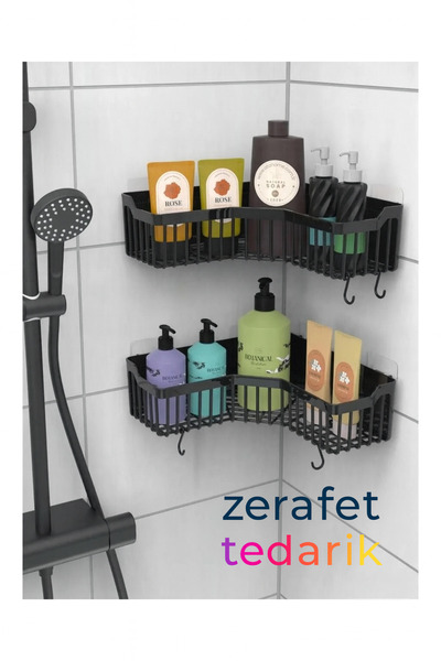 GenelTedarik Yapışkanlı Duş Banyo Mutfak Köşesi Düzenleyici Organizer 1 Adet ...