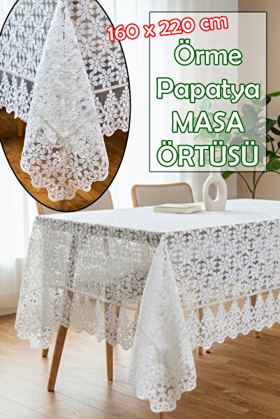 Dantelux Örme Papatya Masa Örtüsü (160x220 cm)