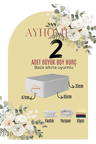 AYHOME 2 Adet Antrasit Gri Çizgili Orta Boy Baza Altı Kazak , Kiyafet Y astık...