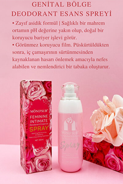 MondSub Feminine Intimate (80 ml) Genital Bölge Cilt Florası Koruyucu Koku Gi...