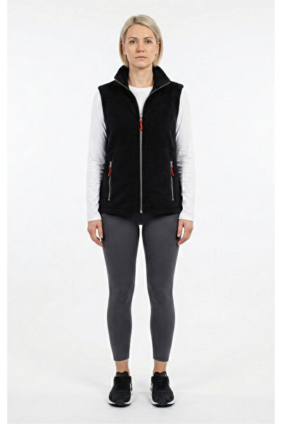 Cottonland Kadın MIMI Normal Kesim Polar Fleece Spor Yelek SİYAH