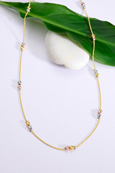 innuendo jewelery 925 Ayar Gümüş üzeri Altın Kaplama Üç Renk Dorika Kolye