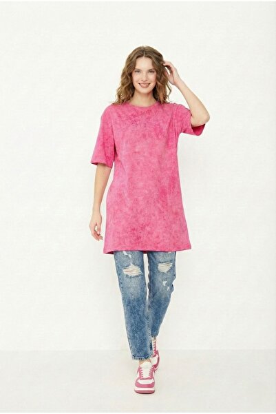 LİVE SPORT Γυναικείο τουνίκ Oversize με μοτίβο γραβάτας που πλένεται με οξύ