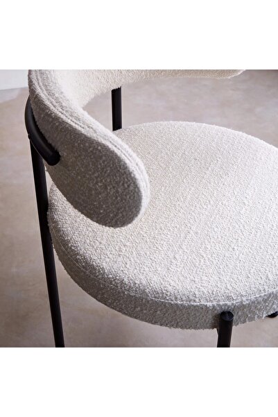 Casafun Style Tedy chair, black metal frame and legs, upholstered in Tedy fabric