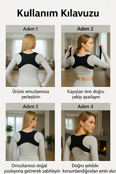 figiza Kifoz Skolyoz Kamburluk Önleyici Omuz Sırt Dik Duruş Korsesi Ortopedik Duruş Düzeltici Kadın Erkek