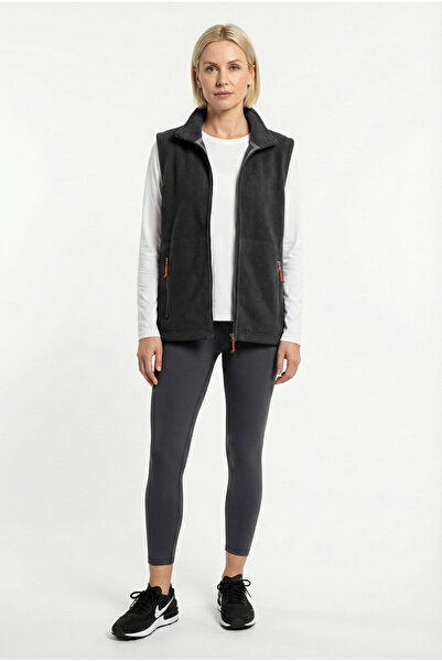 Cottonland Kadın MIMI Normal Kesim Polar Fleece Spor Yelek KOYU GRİ