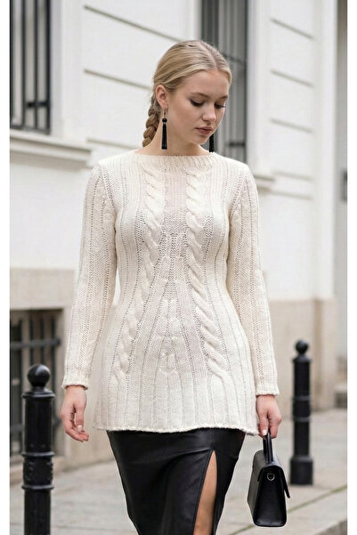 bohostyle Tunică Tricotată Tip Mini Rochie, Lungime 80 cm, Acoperă Șoldurile– Casual Elegant