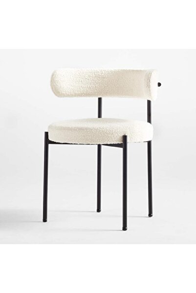 Casafun Style Tedy chair, black metal frame and legs, upholstered in Tedy fabric