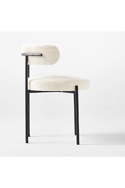Casafun Style Tedy chair, black metal frame and legs, upholstered in Tedy fabric