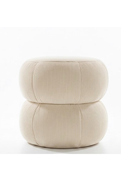 GO&CO CONCEPT Ba'al Fitiili Kadife Yuvarlak Puf/Yan Sehpa