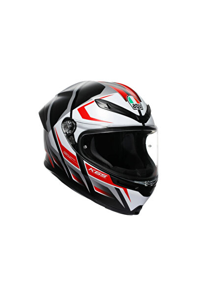 AGV K6 S Karve Matt Black White Red Configuration Kapalı Kask