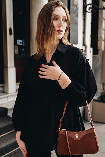 Cochines Women's Suede Baguette Tan Stylish Hand and Shoulder Bag with Adjustable Handle Strap