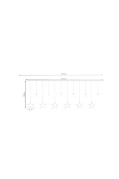 WTO WTO® star light curtain, 138 LEDs, USB, cool white, IP44, Remote control, 250x100 cm