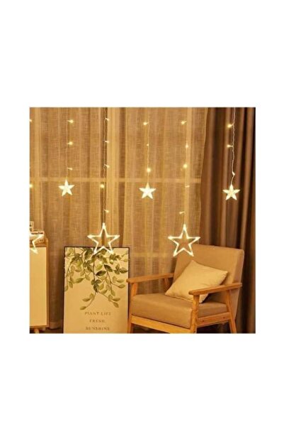 WTO WTO® Star Light Curtain, 138 LEDs, USB, warm white, IP44, Remote Control, 2.5 x 1 m, white