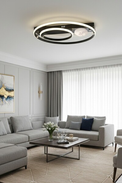 ESSLİGHT PARMA 45’LİK LED AVİZE 3 RENK IŞIK MOD MODERN DEKORATİF AYDINLATMA SALON MUTFAK YATAK ODASI