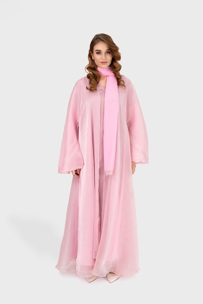 Ophelia عباية ساحرة – فستان طويل أنيق باللون الوردي للنساء | ملابس يومية ورسمية محتشمة