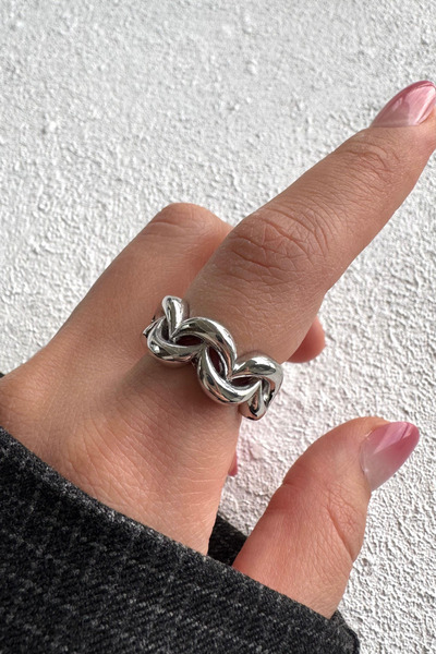 Leo'Stone خاتم نسائي بتصميم عقدة إنفينيتي للموسم الجديد قابل للتعديل