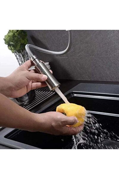 OEM Kitchen Faucet with Pull-out Spray, SUS304 Stainless Steel, Satin Finish, CF023