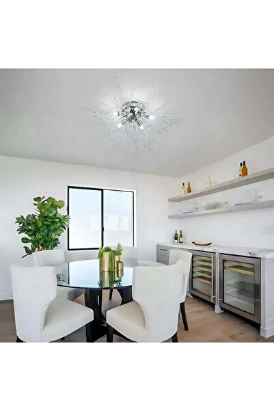 OEM Candelabru RONDO Vivace din cristal, 6x G9, diametru 49 cm, argintiu lucios