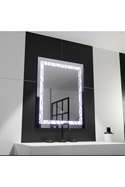 OEM Oglindă dreptunghiulară LED 60x80 cm, ramă decorativă, Basic Touch