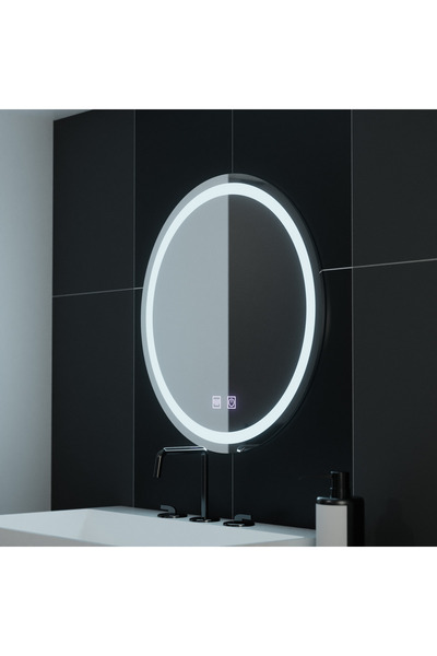 LUCEA Round LED Mirror, 70 cm, Touch, Demisting System, Dimmable