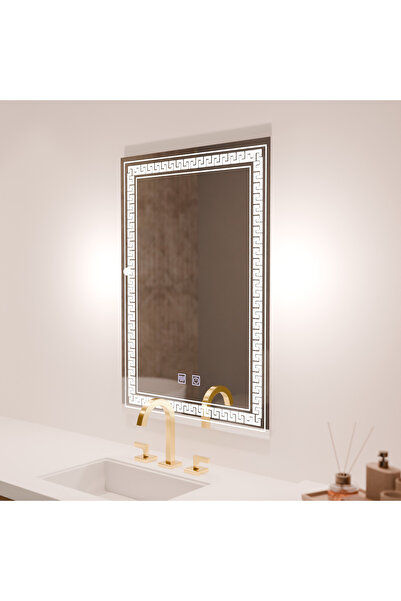 OEM Oglindă dreptunghiulară cu LED, 60x80 cm, tactilă Vivido, sistem de dezab...