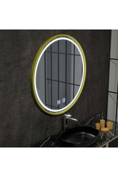 OEM Oglindă rotundă cu LED, 50 cm, Glanz Touch, sistem de dezaburire, reglabi...