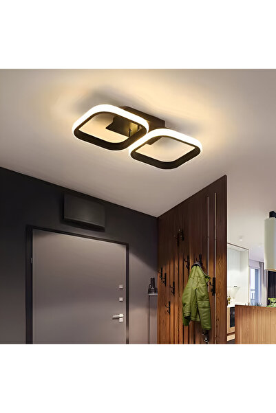 OEM LED Chandelier VERTEX 11W, 2 Squares, Linear, Cold/Warm/Neutral Light, Black