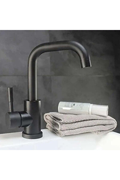 OEM Baterie lavoar cu cioc rotativ, negru mat, oțel inoxidabil SUS304, LY008C