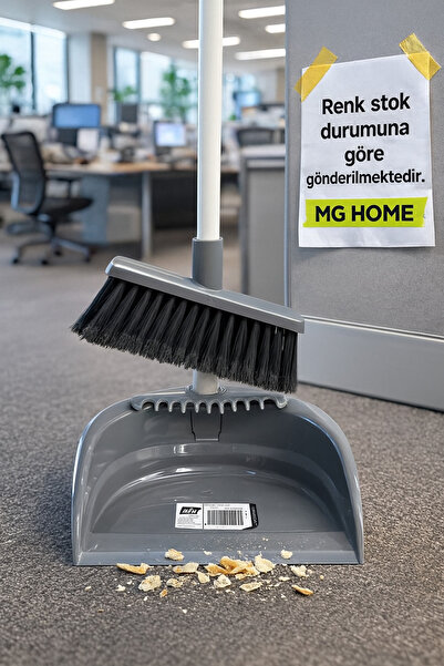 VENON KATLANIR FARAŞ Ayaklı Faraş Ve Fırça Seti Uzun Saplı Dik Durabilen Eğilmeden Temizlik Kalın Plastik