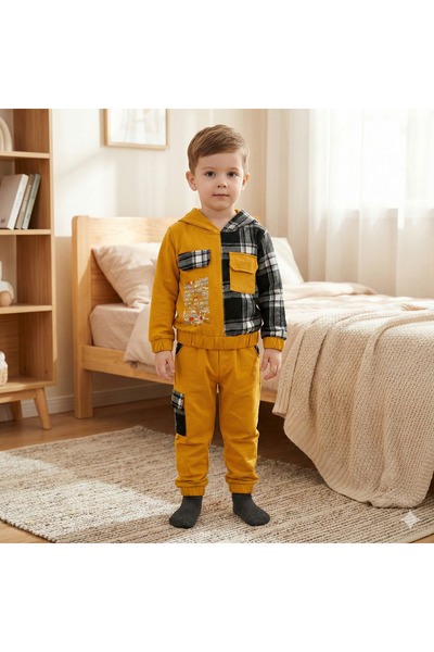 mj kids Double Hooded 2 Ip Fleece-Lined Men's Team