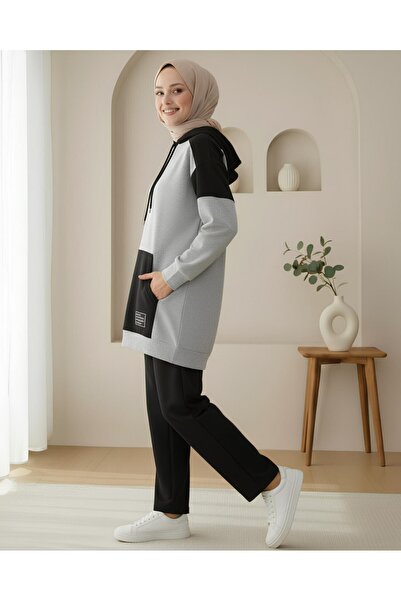 Modamorfo Kenguru zsebes dupla színű öltöny - fekete