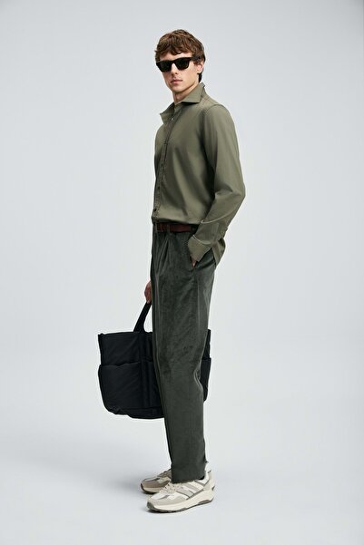 Lufian 112010686 Ferla Basic Shirt Regular Fit Men's Shirt Khaki