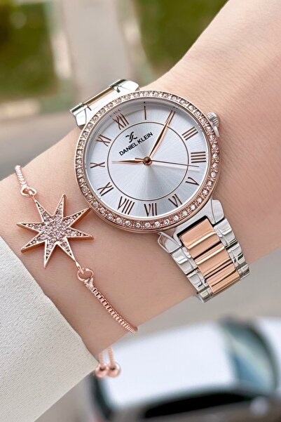 Daniel Klein Rose Gümüş Renk Kadın Kol Saati Bileklik