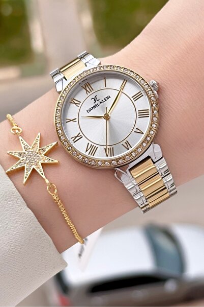 Daniel Klein Sarı Gümüş Renk Kadın Kol Saati Bileklik