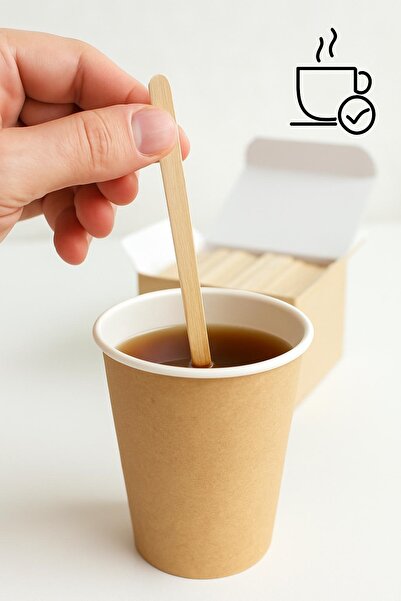 VENON 400 Pieces ☀️ Wooden Stirrer 1 Pack Disposable Tea ☀️ Coffee Stirrer Grinding-Free Quality Product ☀️