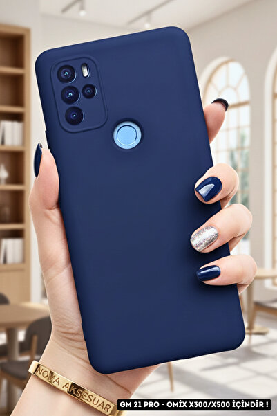 cepmoda GM 21 PRO / Omix X300 / X500 kılıf Soft Yüzey içi Kadife Pastel Renk Lansman Kapak | LACİVERT