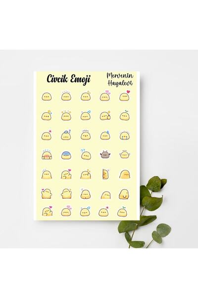 Mervenin Hayal Evi Mini Civcik Emoji Planlayıcı Sticker- Planner - Ajanda - B...