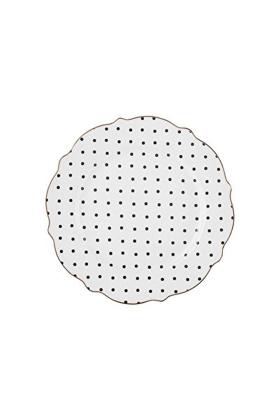 Karaca New Romantic Puantiyeli Pasta Tabağı 21 cm Siyah