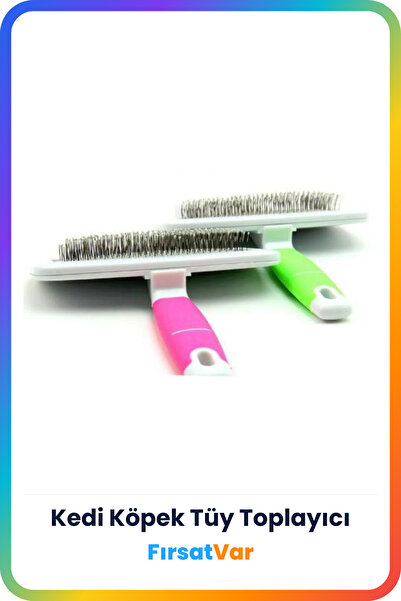 FırsatVar Tüy Toplayıcı Tel Fırça Tarak Yavru Kedi Köpek Kaşıyıcı Tımar Fırça...