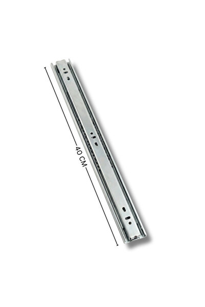 N.S NAMARK 40cm Smooth Pole Metal Drawer Slide – High Quality Silver Rust-Resistant Drawer Rail