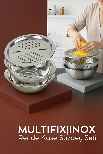 Transformacion Inox Rende Kase Süzgeç Seti - MultiFix 3 in 1 722050