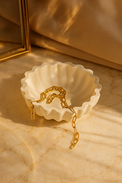 AKANART وعاء ديكور خرساني بسيط من ستوديو Pinterest - تصميم مموج باللون الكريمي