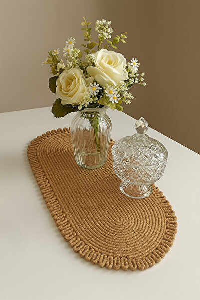 Efuliz Home مفرش طاولة من الجوت الطبيعي، منقوش، من القش، على الطراز الأمريكي،...