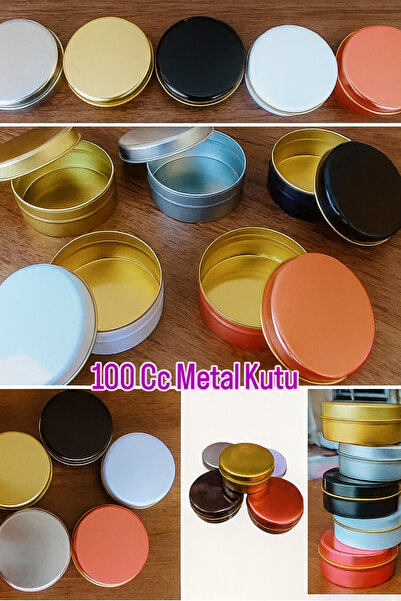 maximumart علبة شموع معدنية 100 سم مكعب - صندوق معدني ذهبي-فضي-أبيض-وردي-ذهبي...