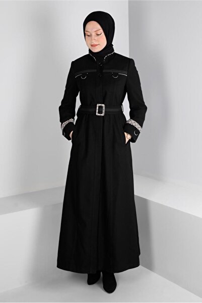 Alvina GİZLİ DÜĞMELİ HAKİM YAKA PARDESÜ 10691