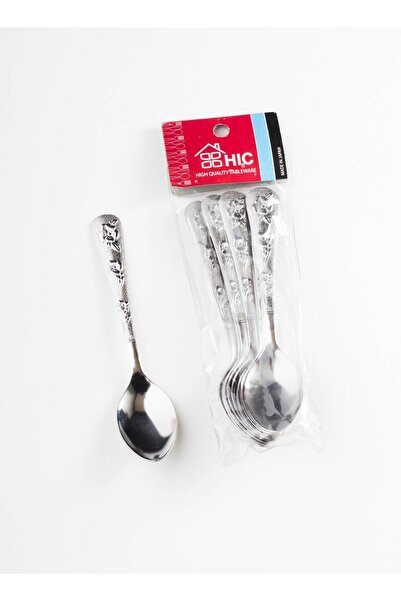 HIC طقم ملاعق أكل من الستانلس ستيل المقاوم للصدأ مكون من 12 قطعة فضي